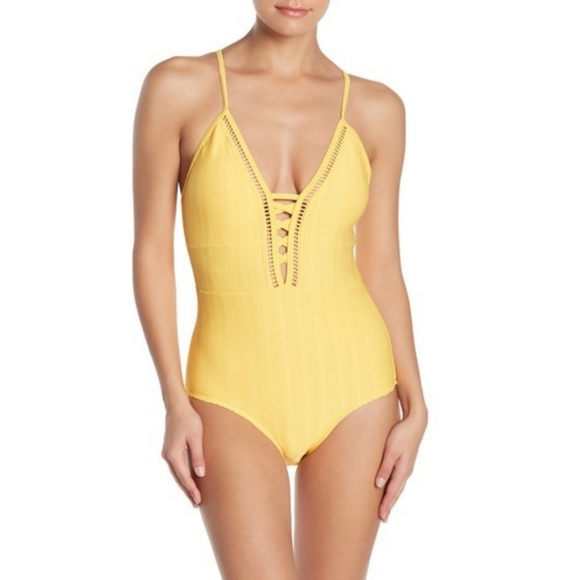 NICOLE MILLER RIBED PLUNG ONE PIECE SWIMSU… - Picture 2 of 4